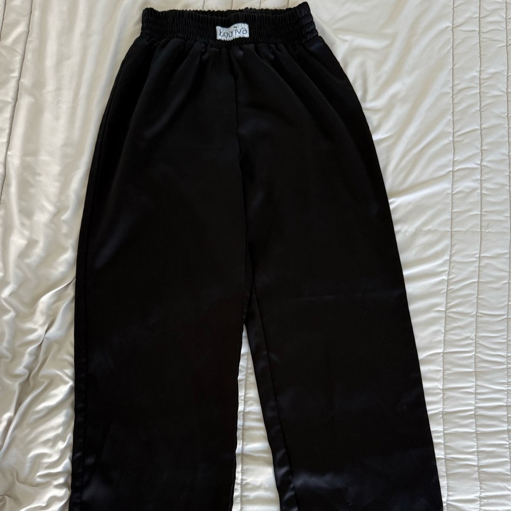 Black Straight Leg Women's Pants